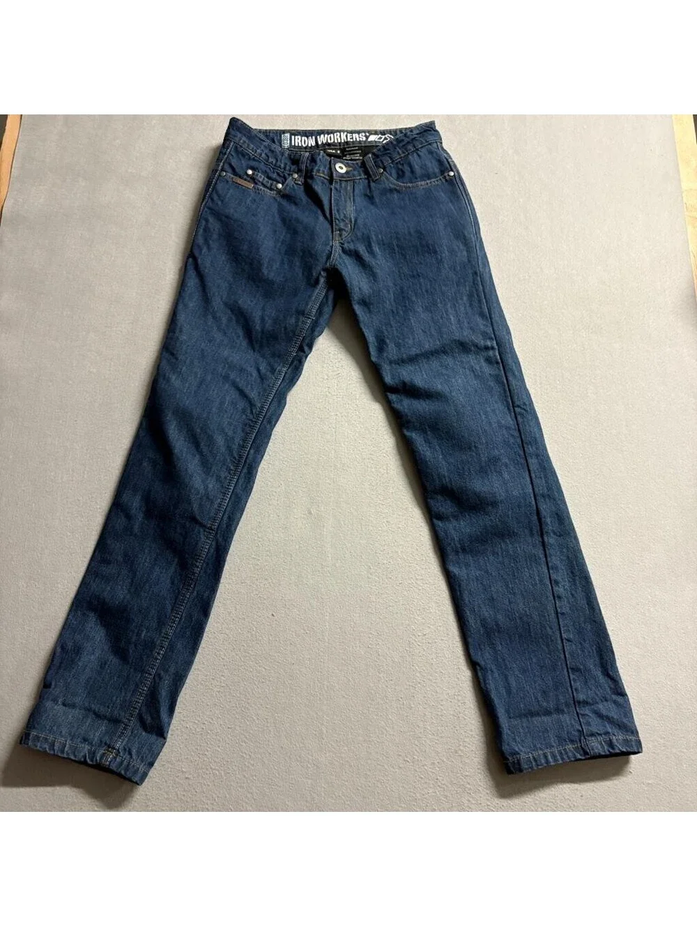Iron Workers Kevlar Reinforced Motorcycle Jeans Mens Size 8 Blue Denim Riding